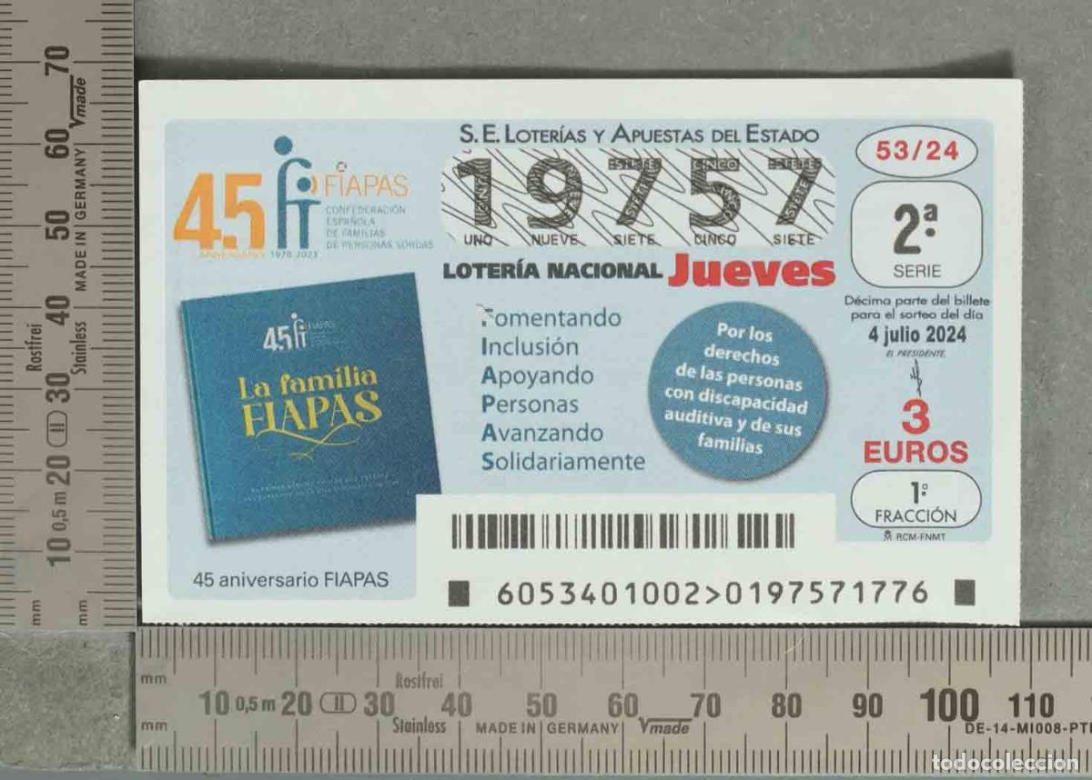 Loter&iacute;a nacional: DECIMO LOTERIA. D&eacute;cimo Loter&iacute;a Nacional Jueves - Confederaci&oacute;n Espa&ntilde;ola de Familias de Personas Sor