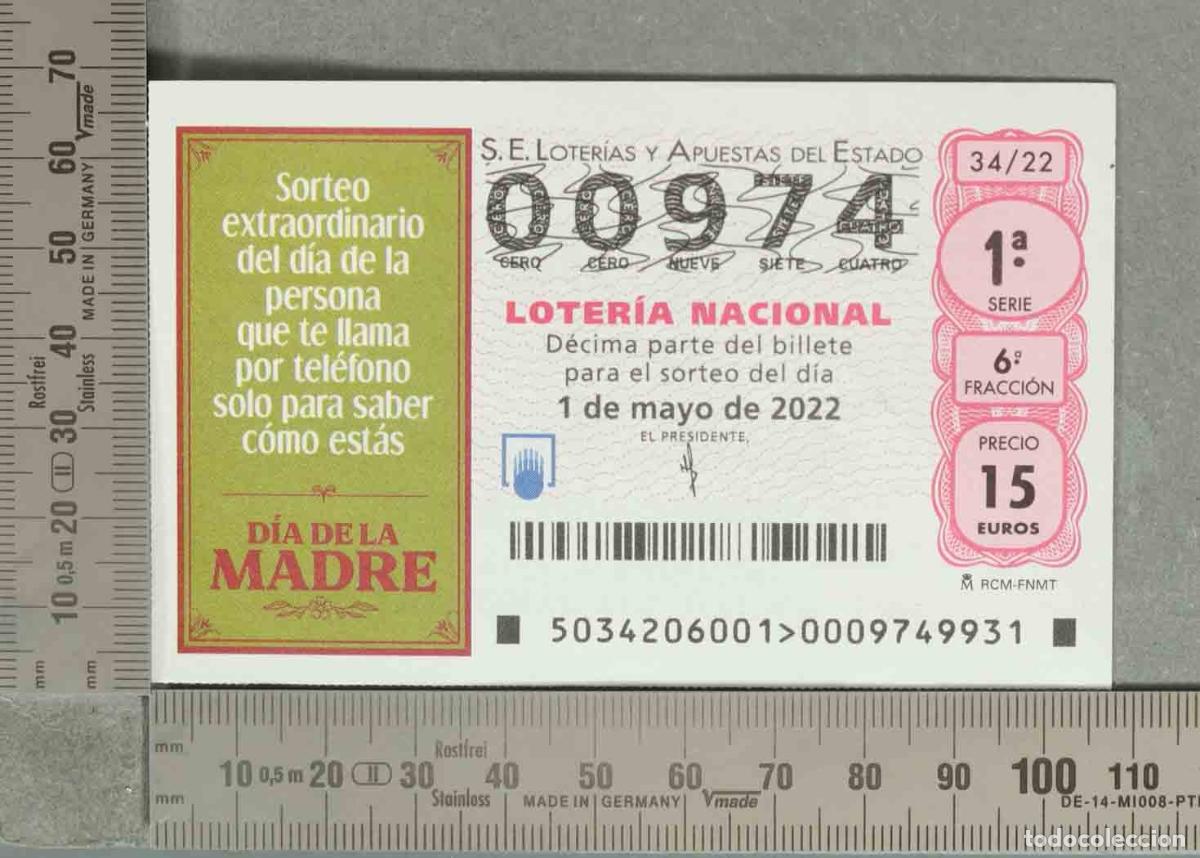 Loter&iacute;a nacional: DECIMO LOTERIA. D&eacute;cimo Loter&iacute;a Nacional - Extra D&iacute;a de la Madre 1 de mayo de 2022