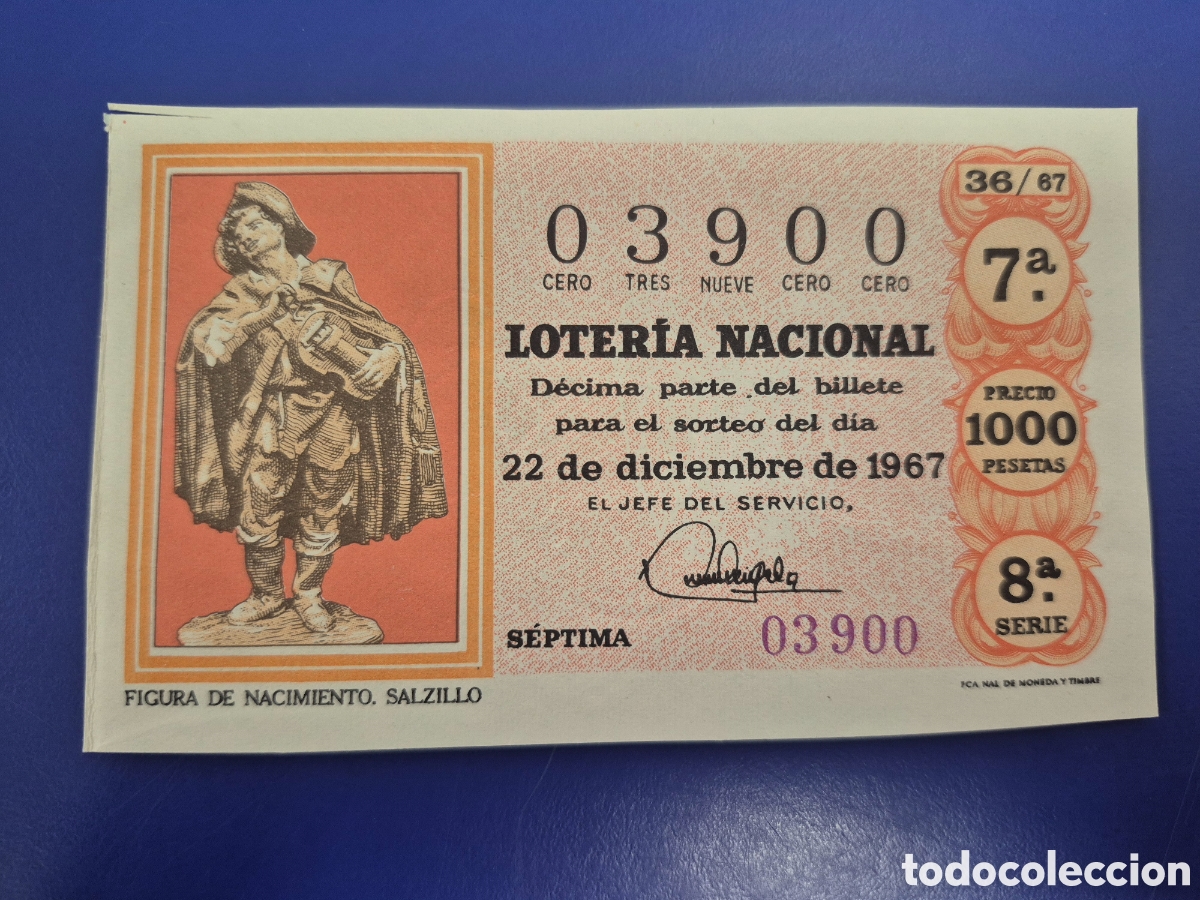 Loter&iacute;a nacional: LOTERIA NACIONAL SORTEO 36 DE 1967 NAVIDAD SERIE 8