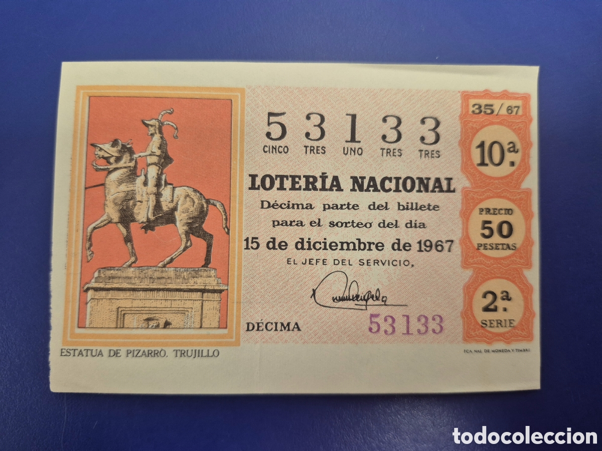 Loter&iacute;a nacional: LOTERIA NACIONAL SORTEO 35 DE 1967 SERIE 2