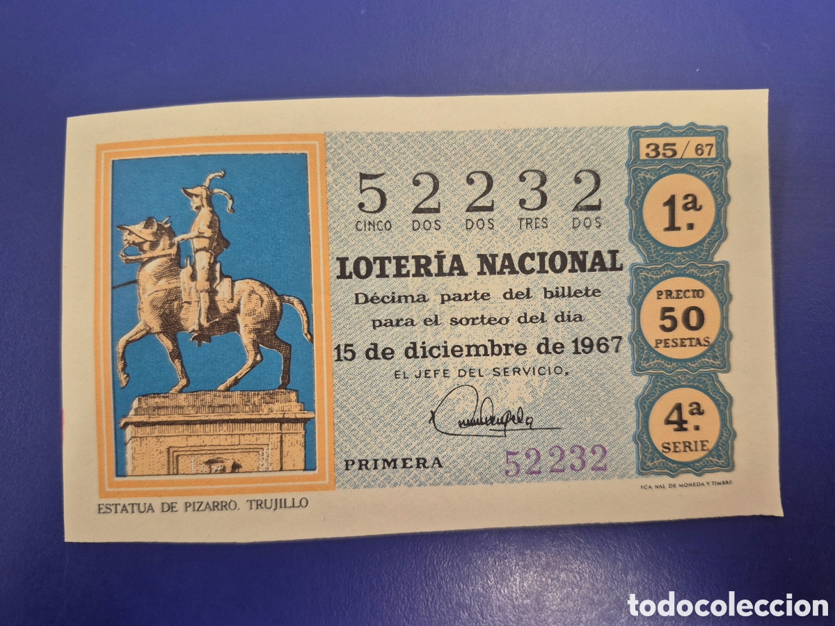 Loter&iacute;a nacional: LOTERIA NACIONAL SORTEO 35 DE 1967 SERIE 2