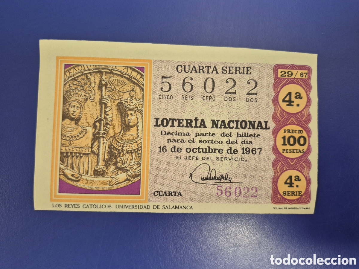 Loter&iacute;a nacional: LOTERIA NACIONAL SORTEO 29 DE 1967 SERIE 4