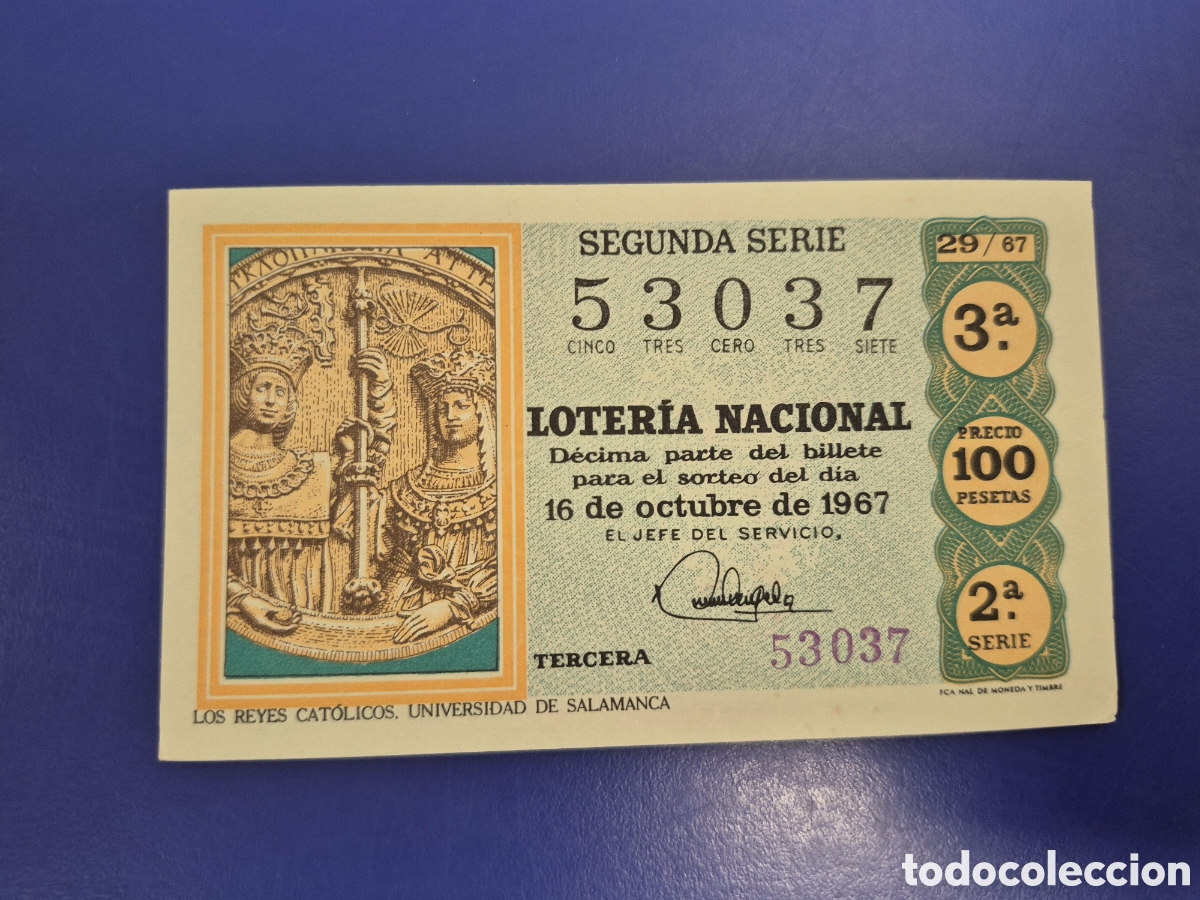 Loter&iacute;a nacional: LOTERIA NACIONAL SORTEO 29 DE 1967 SERIE 2