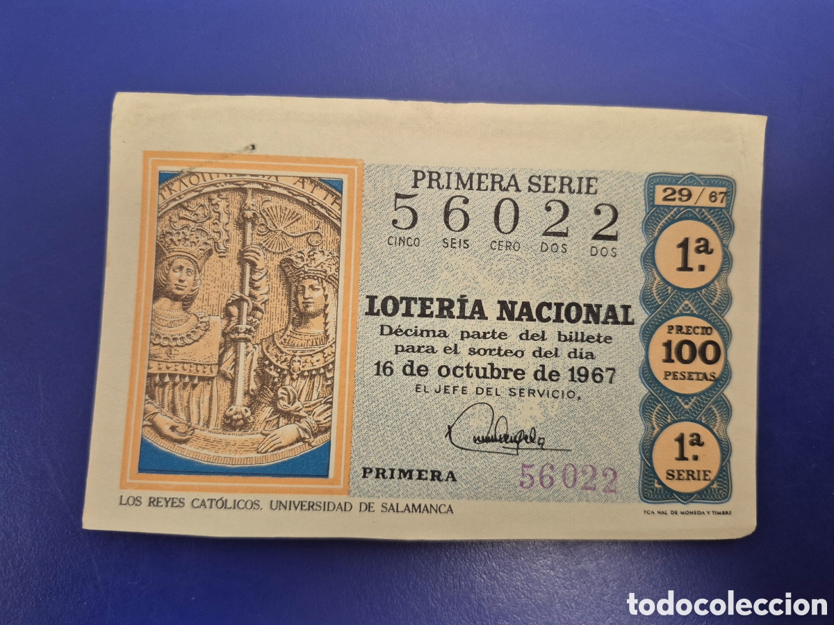 Loter&iacute;a nacional: LOTERIA NACIONAL SORTEO 29 DE 1967 SERIE 1