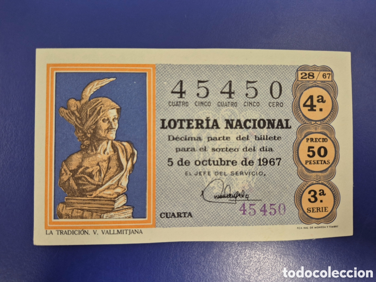 Loter&iacute;a nacional: LOTERIA NACIONAL SORTEO 28 DE 1967 SERIE 3