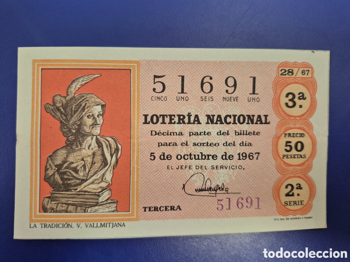 Loter&iacute;a nacional: LOTERIA NACIONAL SORTEO 28 DE 1967 SERIE 2