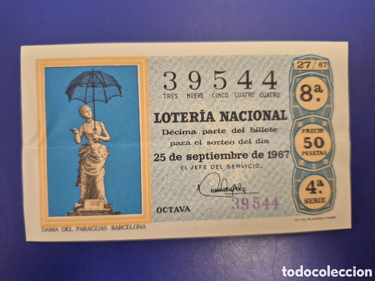 Loter&iacute;a nacional: LOTERIA NACIONAL SORTEO 27 DE 1967 SERIE 4