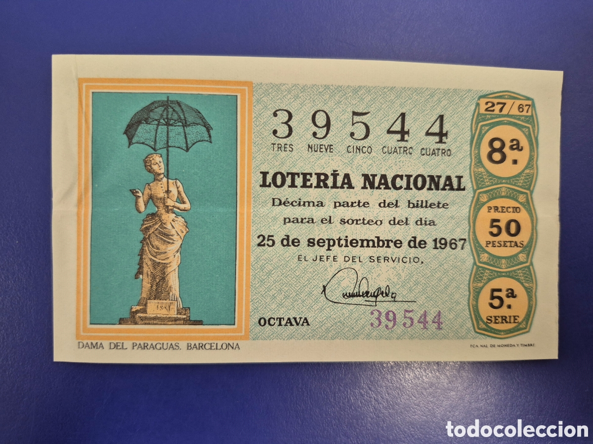 Loter&iacute;a nacional: LOTERIA NACIONAL SORTEO 27 DE 1967 SERIE 5