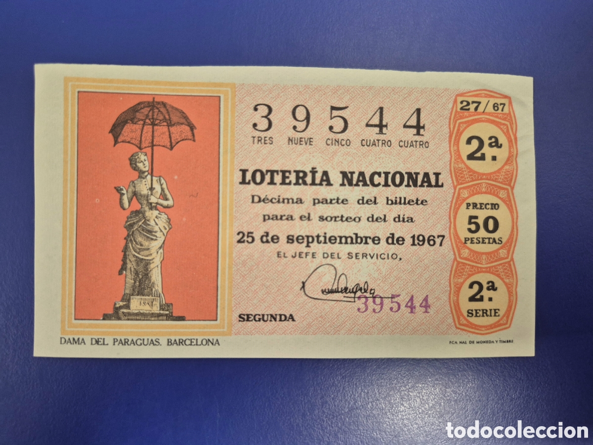 Loter&iacute;a nacional: LOTERIA NACIONAL SORTEO 27 DE 1967 SERIE 2