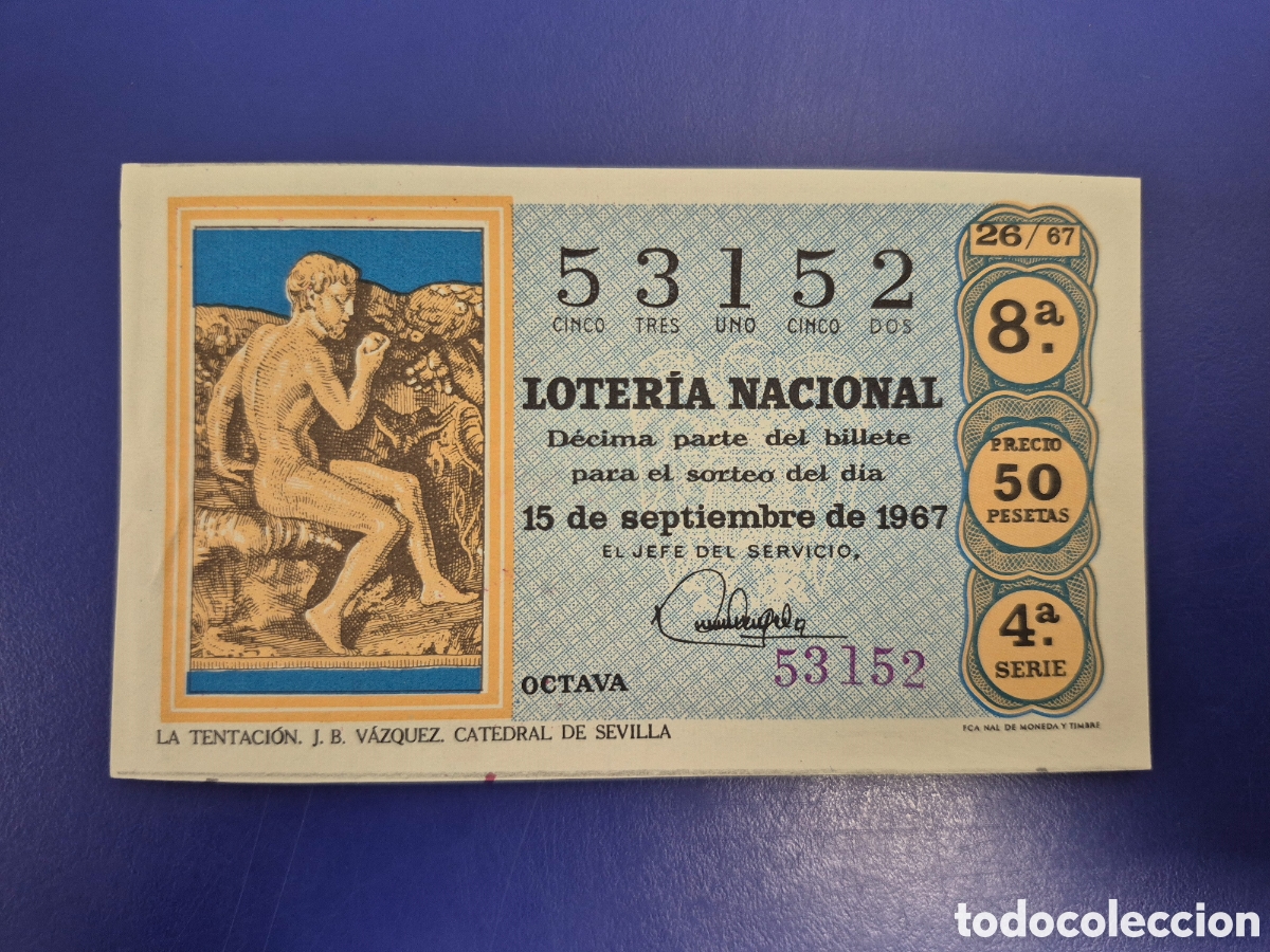 Loter&iacute;a nacional: LOTERIA NACIONAL SORTEO 26 DE 1967 SERIE 4