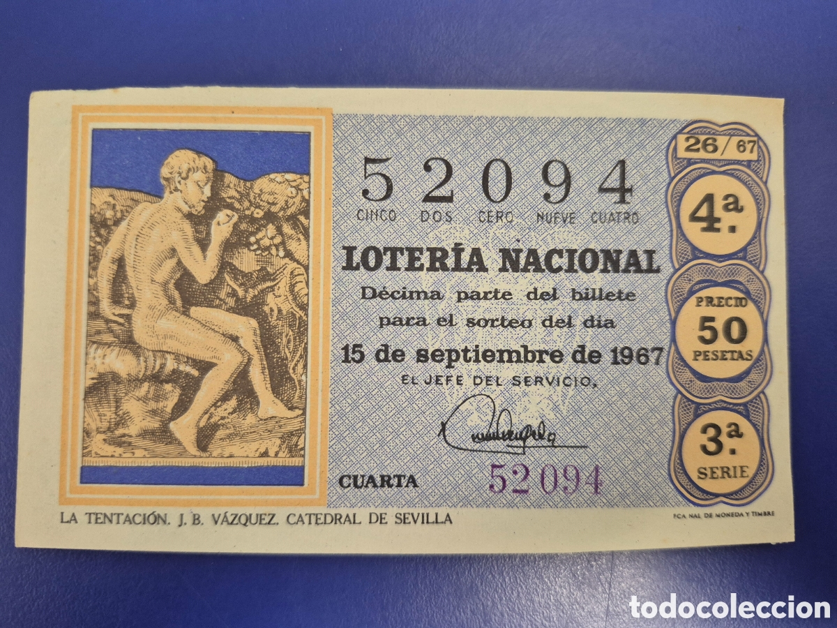 Loter&iacute;a nacional: LOTERIA NACIONAL SORTEO 26 DE 1967 SERIE 3