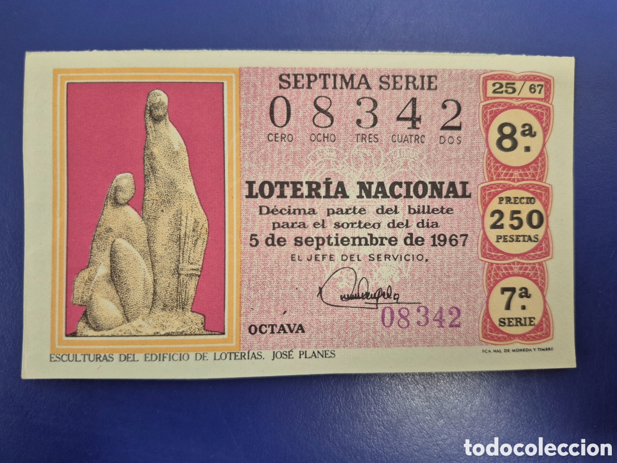 Loter&iacute;a nacional: LOTERIA NACIONAL SORTEO 25 DE 1967 SERIE 1