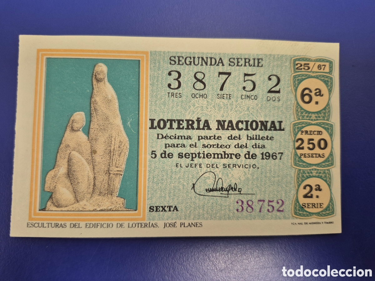 Loter&iacute;a nacional: LOTERIA NACIONAL SORTEO 25 DE 1967 SERIE 2