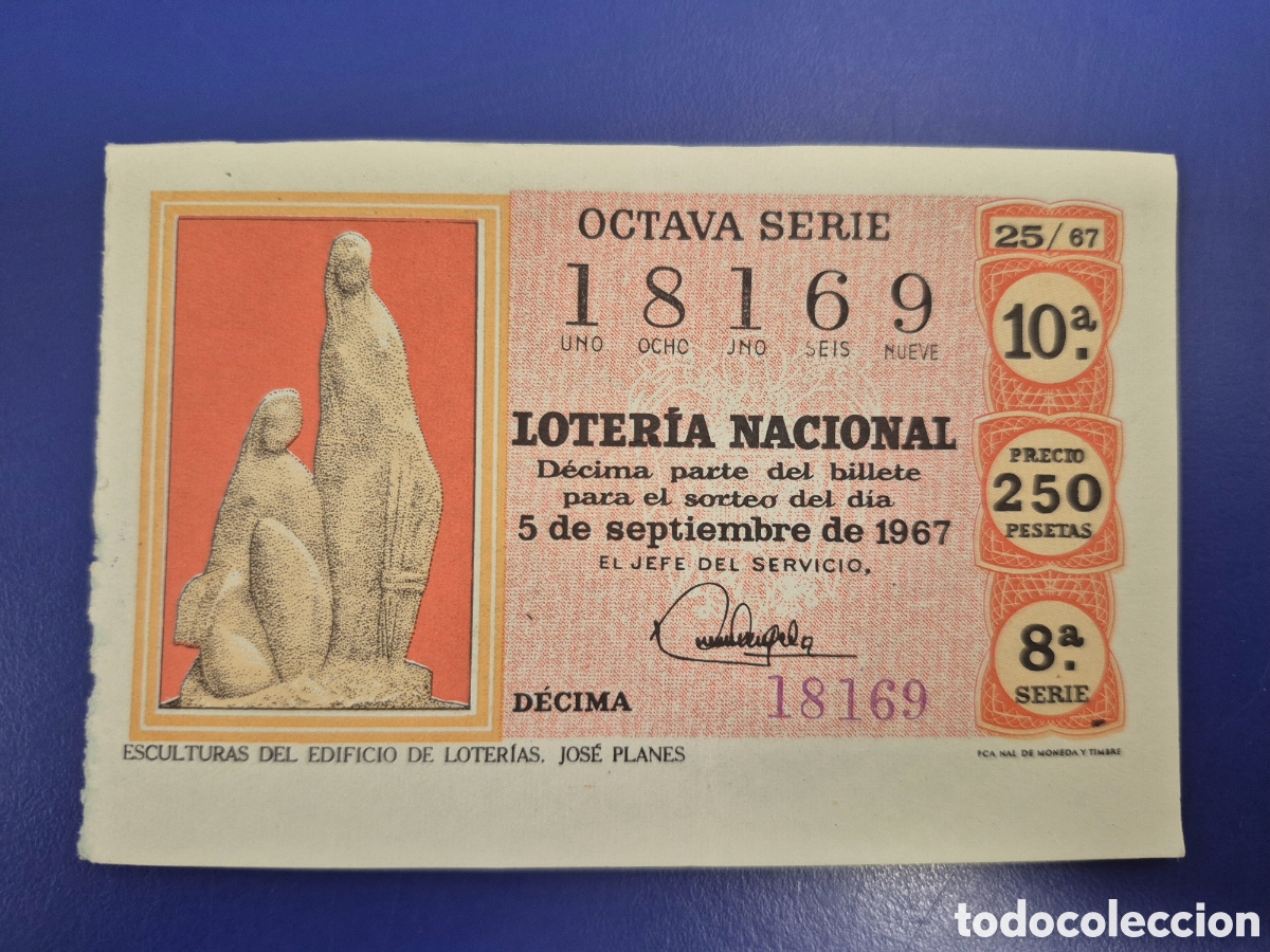 Loter&iacute;a nacional: LOTERIA NACIONAL SORTEO 25 DE 1967 SERIE 8