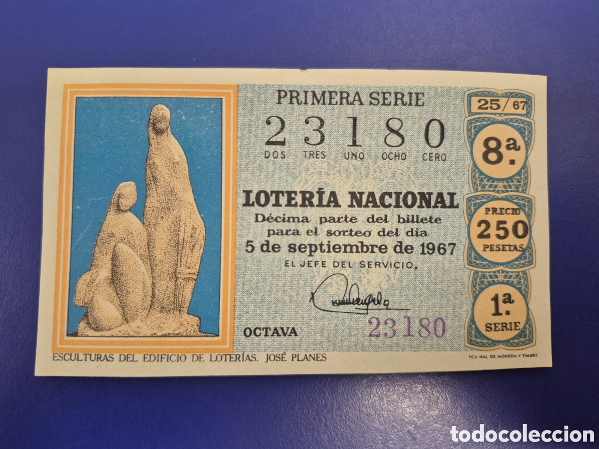 Loter&iacute;a nacional: LOTERIA NACIONAL SORTEO 25 DE 1967 SERIE 1