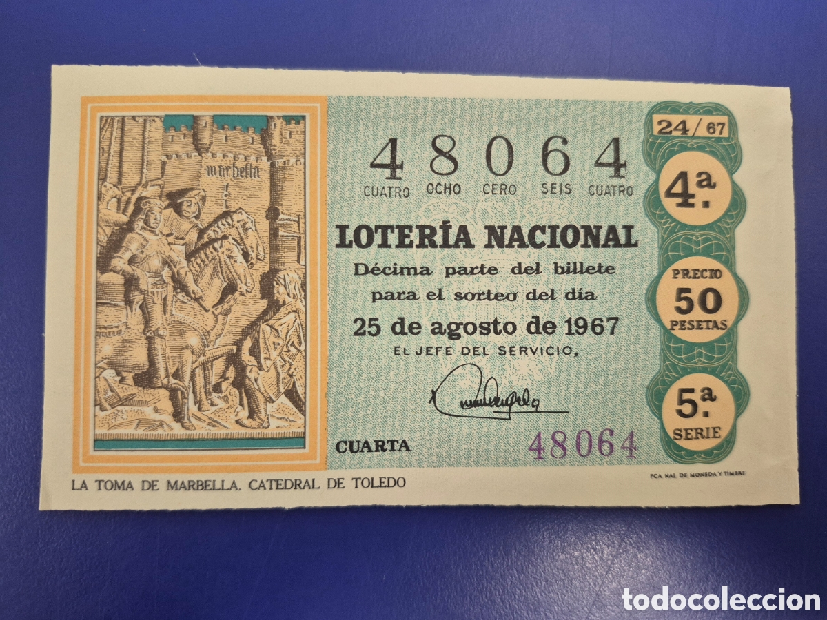 Loter&iacute;a nacional: LOTERIA NACIONAL SORTEO 24 DE 1967 SERIE 5