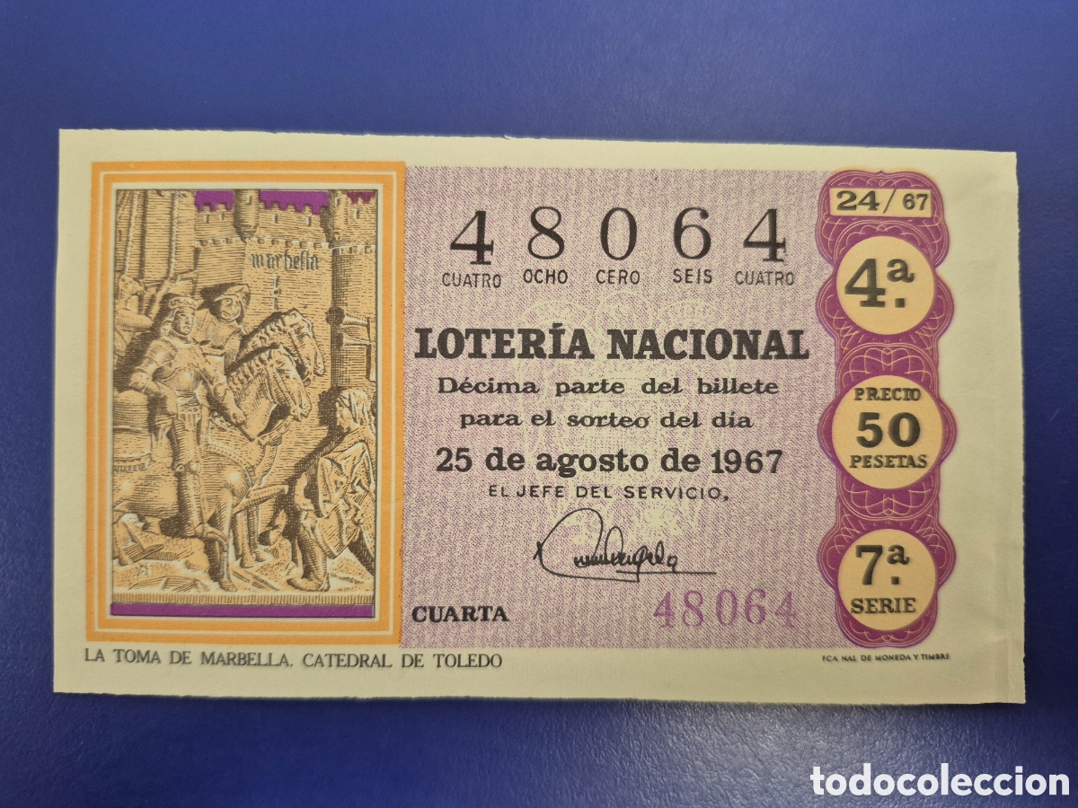 Loter&iacute;a nacional: LOTERIA NACIONAL SORTEO 24 DE 1967 SERIE 7