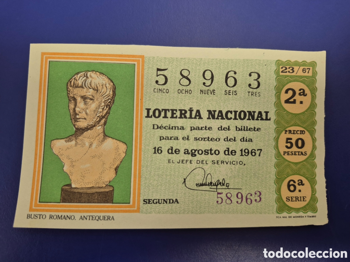 Loter&iacute;a nacional: LOTERIA NACIONAL SORTEO 23 DE 1967 SERIE 6