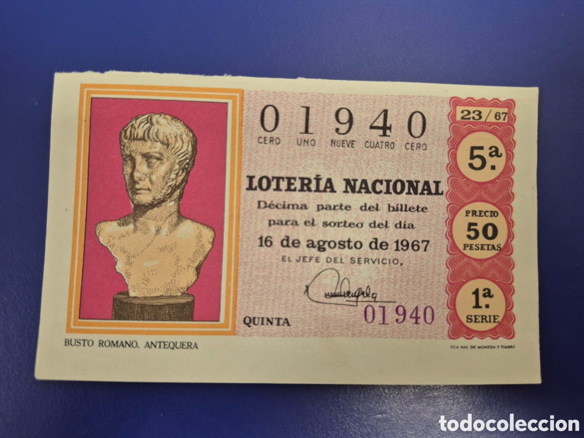 Loter&iacute;a nacional: LOTERIA NACIONAL SORTEO 23 DE 1967 SERIE 1