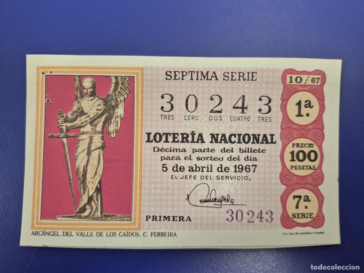 Loter&iacute;a nacional: LOTERIA NACIONAL SORTEO 10 DE 1967 SERIE 7