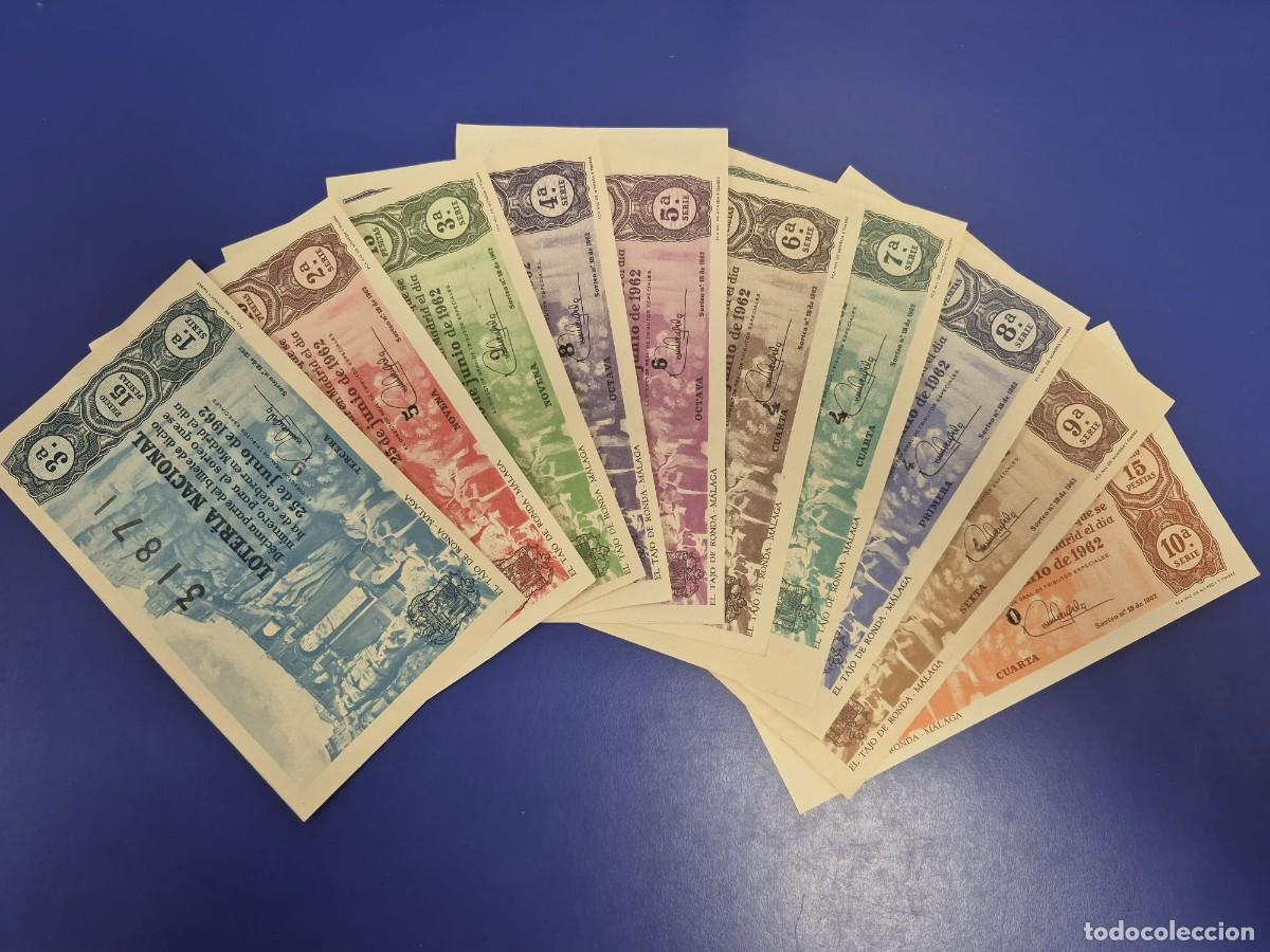 Loter&iacute;a nacional: LOTERIA NACIONAL SORTEO 18 DE 1962 SERIE COMPLETA