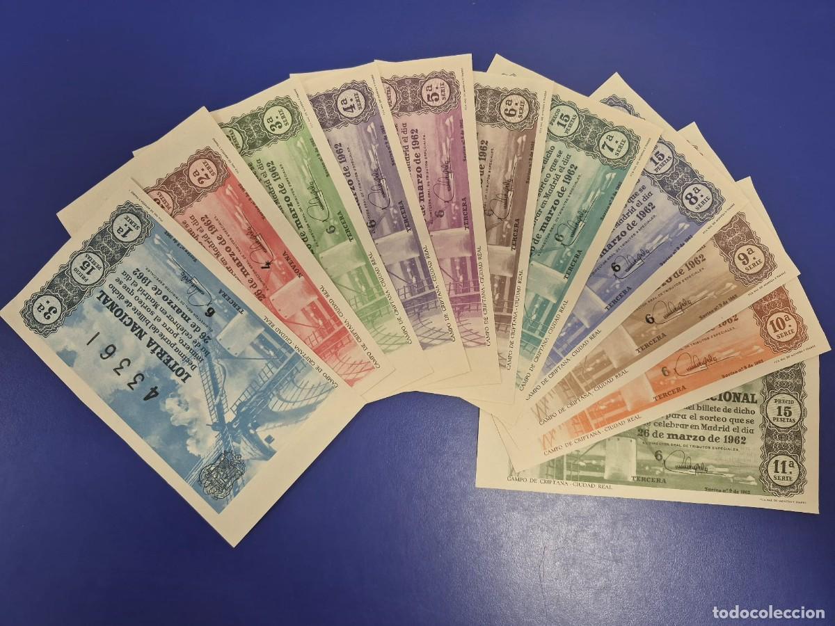 Loter&iacute;a nacional: LOTERIA NACIONAL SORTEO 9 DE 1962 SERIE COMPLETA