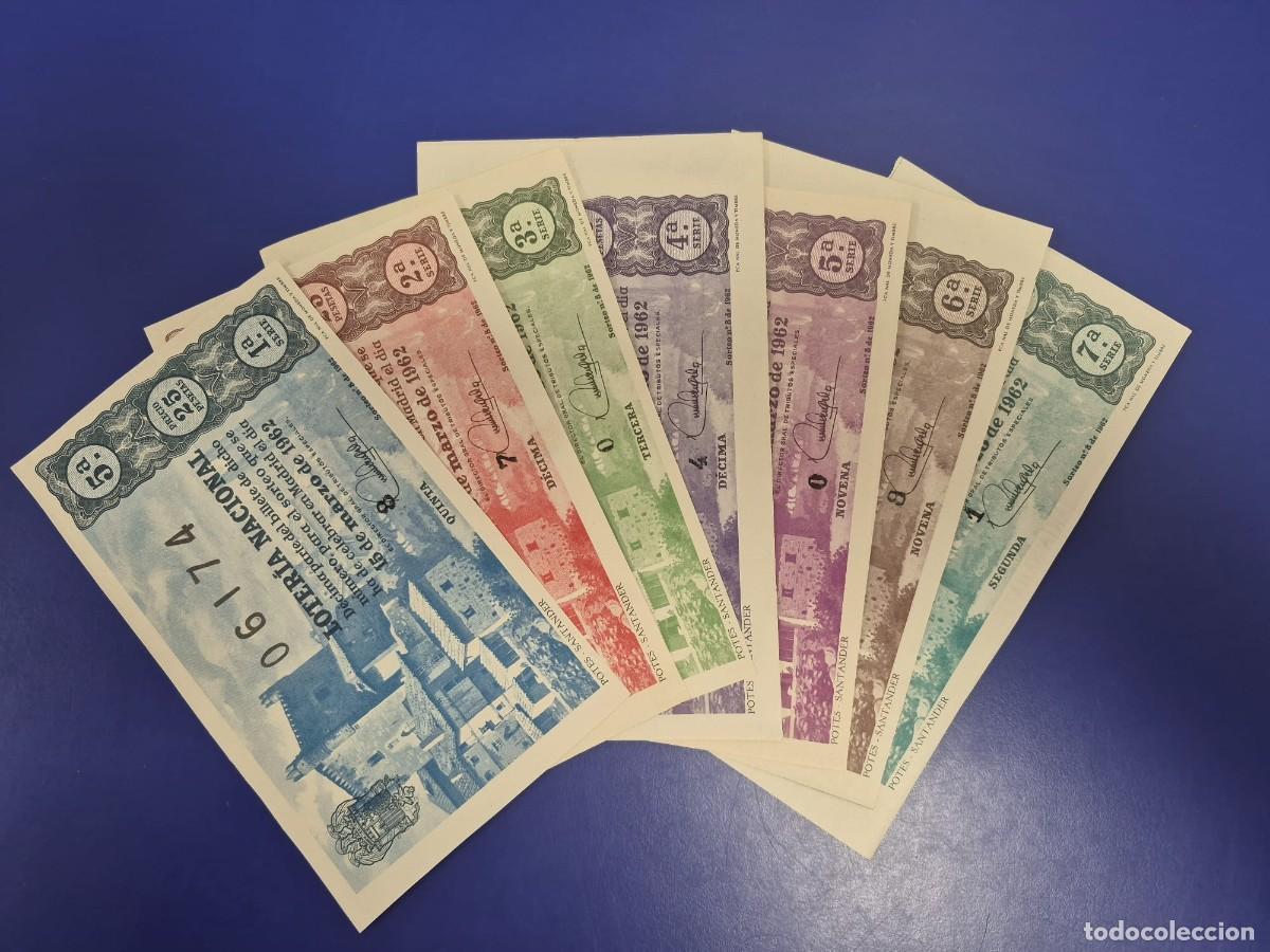 Loter&iacute;a nacional: LOTERIA NACIONAL SORTEO 8 DE 1962 SERIE COMPLETA