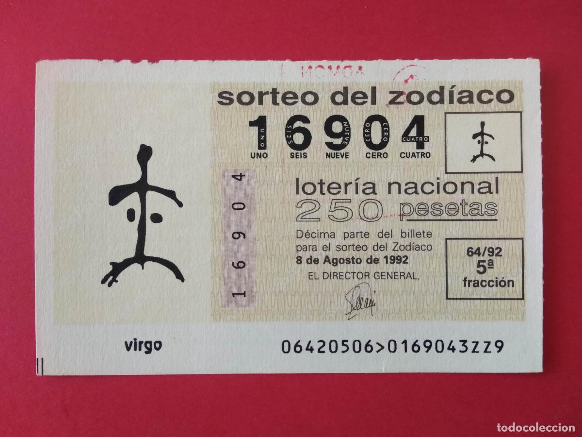 Lotteria Nationale Spagnola: DECIMO DE LOTERIA NACIONAL A&Ntilde;O 1992 SORTEO DEL ZODIACO N&ordm; 64 VIRGO
