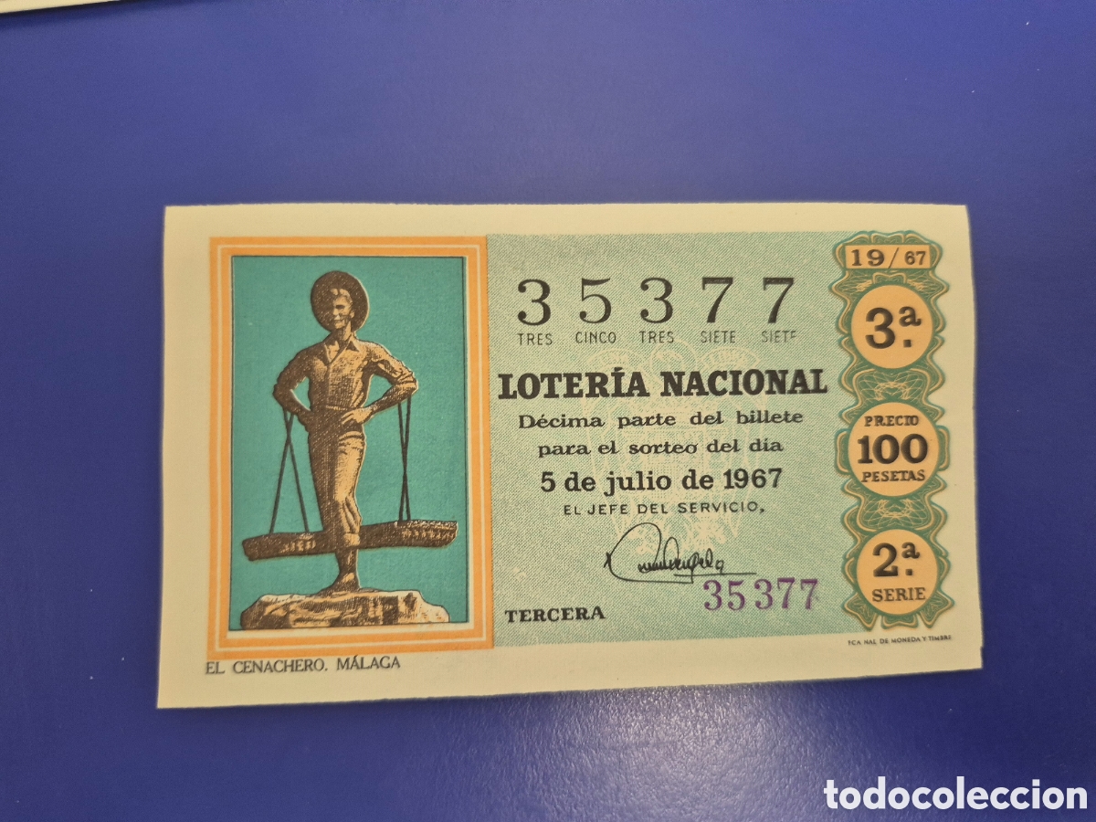 Loter&iacute;a nacional: LOTERIA NACIONAL SORTEO 19 DE 1967 SERIE 2