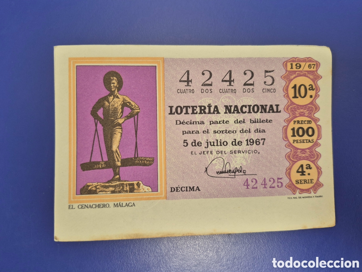 Loter&iacute;a nacional: LOTERIA NACIONAL SORTEO 19 DE 1967 SERIE 4