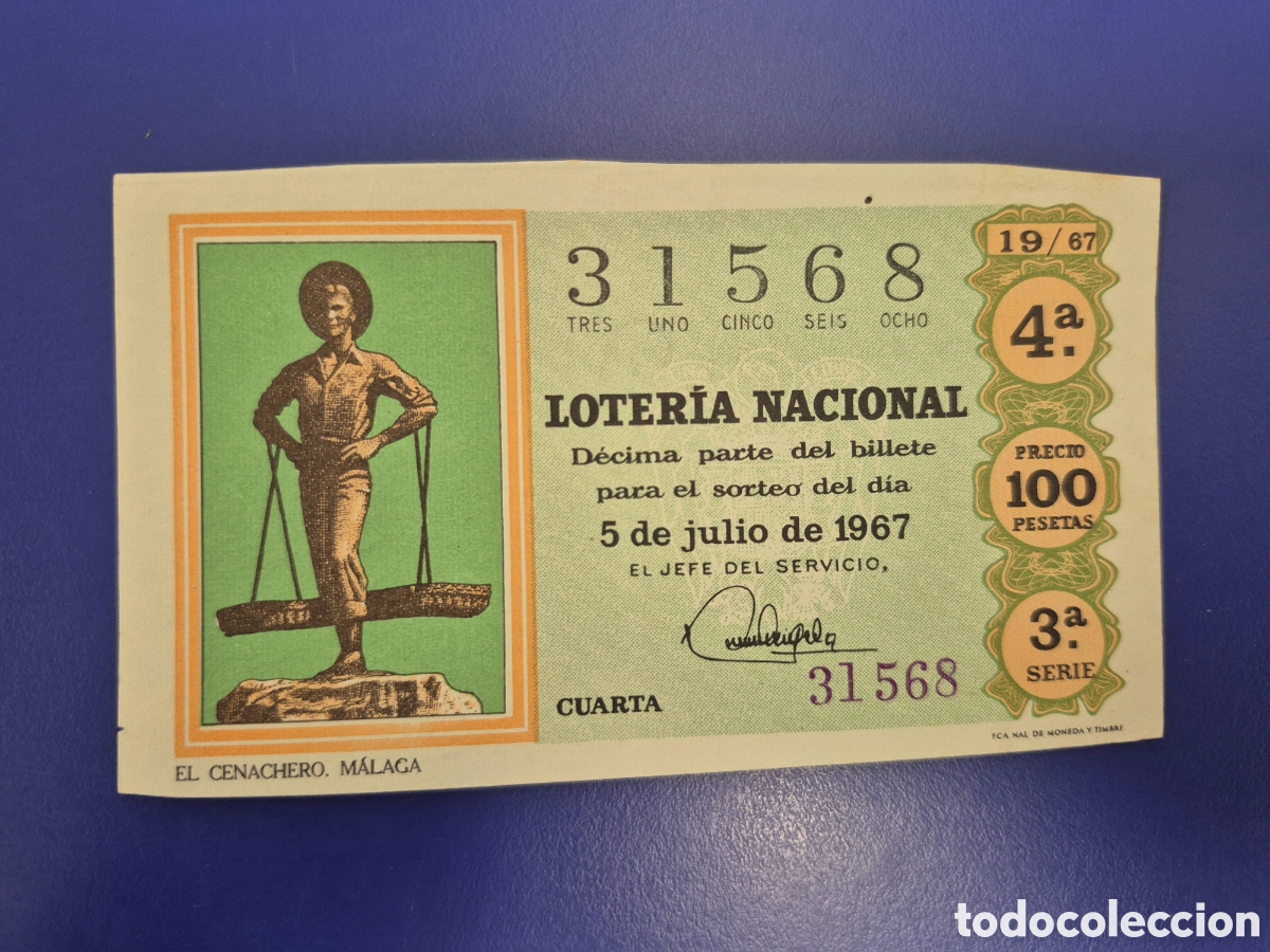 Loter&iacute;a nacional: LOTERIA NACIONAL SORTEO 19 DE 1967 SERIE 3
