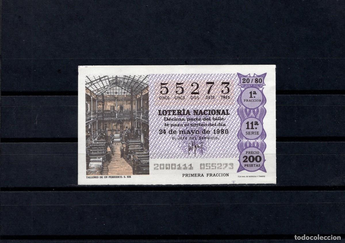 Loter&iacute;a nacional: L. Nacional 24 Mayo 1980.Talleres de un Peri&oacute;dico. N&ordm; 53520. Admon 11. Madrid. Desaparecida.