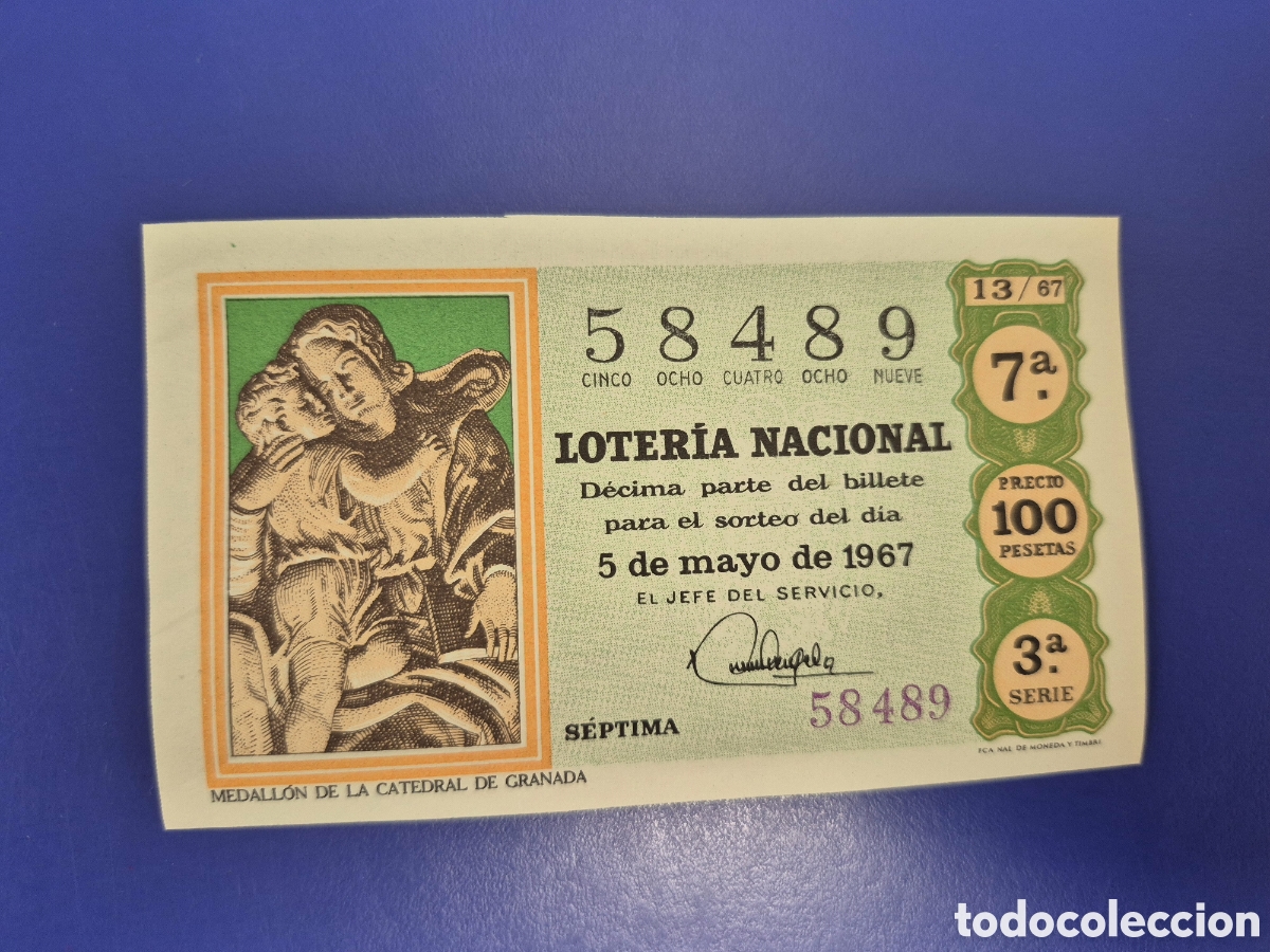 Loter&iacute;a nacional: LOTERIA NACIONAL SORTEO 13 DE 1967 SERIE 2