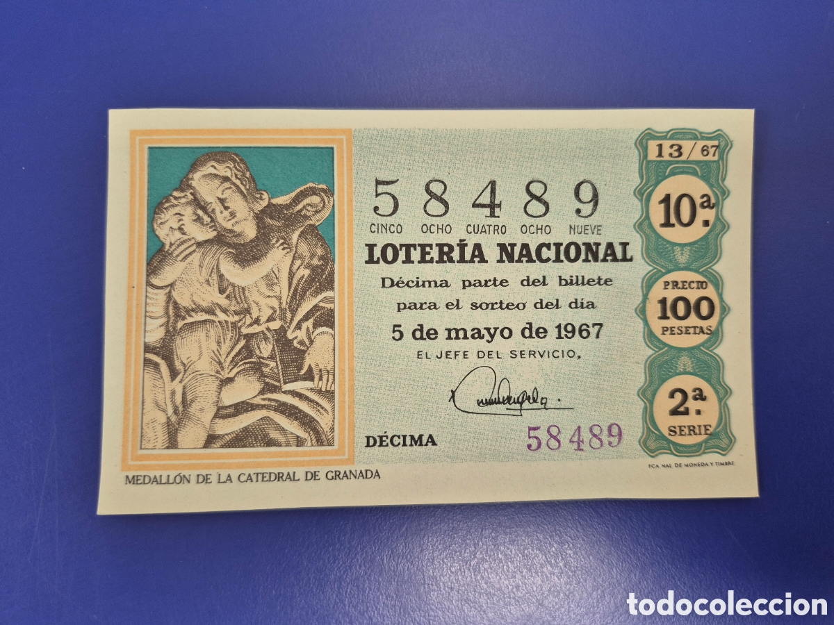 Loter&iacute;a nacional: LOTERIA NACIONAL SORTEO 13 DE 1967 SERIE 2