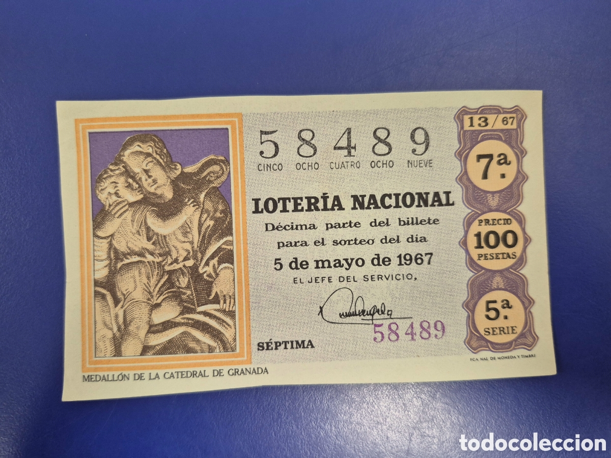 Loter&iacute;a nacional: LOTERIA NACIONAL SORTEO 13 DE 1967 SERIE 5