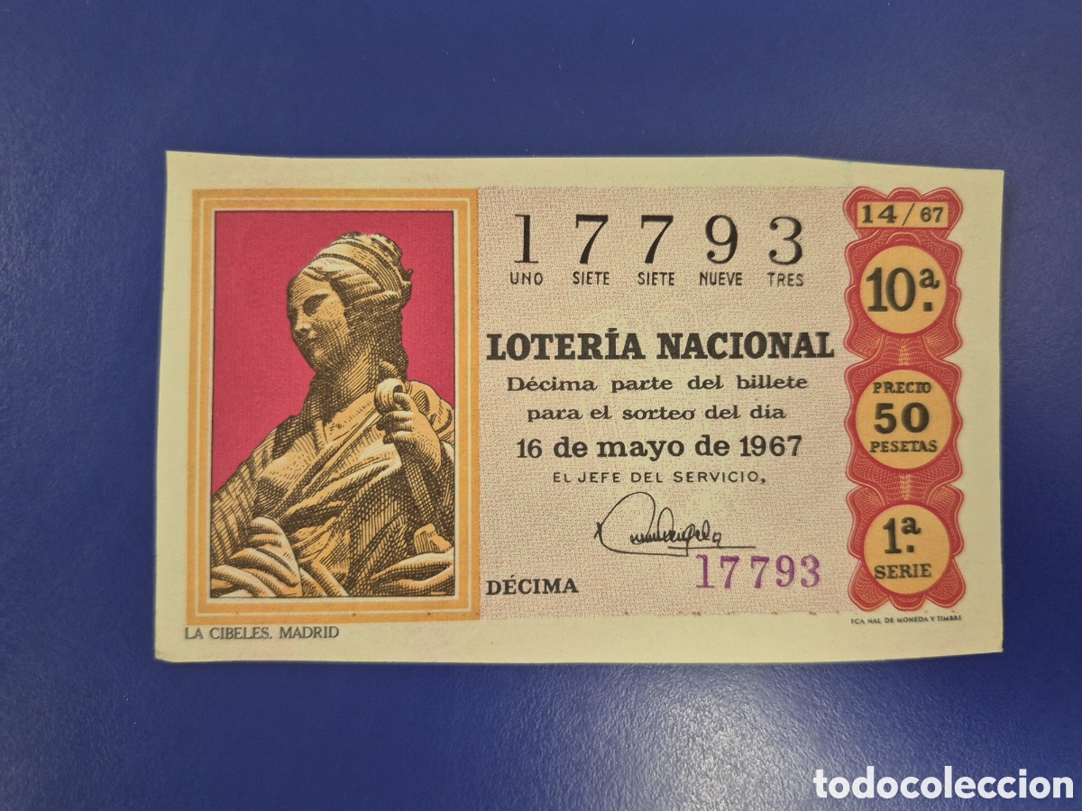 Loter&iacute;a nacional: LOTERIA NACIONAL SORTEO 14 DE 1967 SERIE 1