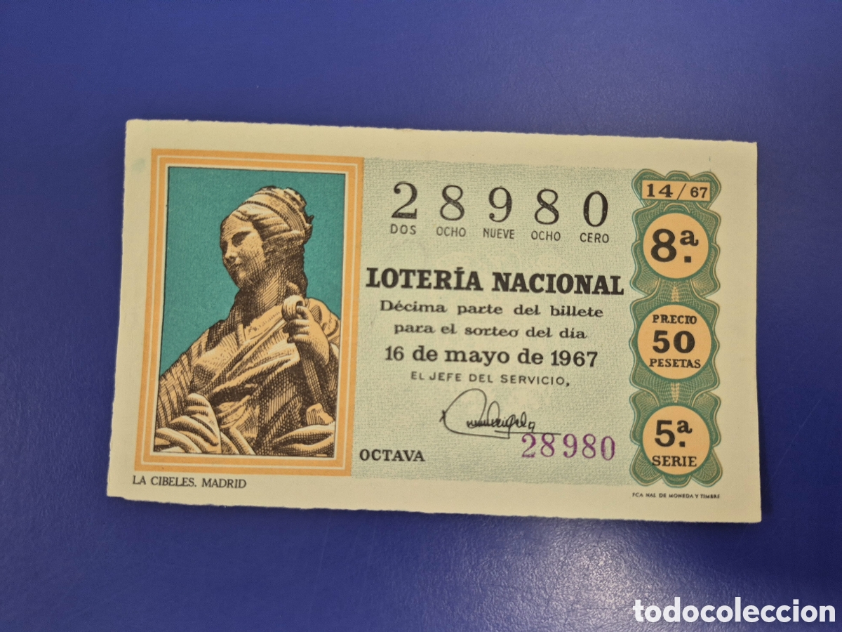 Loter&iacute;a nacional: LOTERIA NACIONAL SORTEO 14 DE 1967 SERIE 5