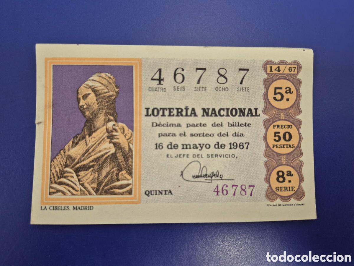 Loter&iacute;a nacional: LOTERIA NACIONAL SORTEO 14 DE 1967 SERIE 8