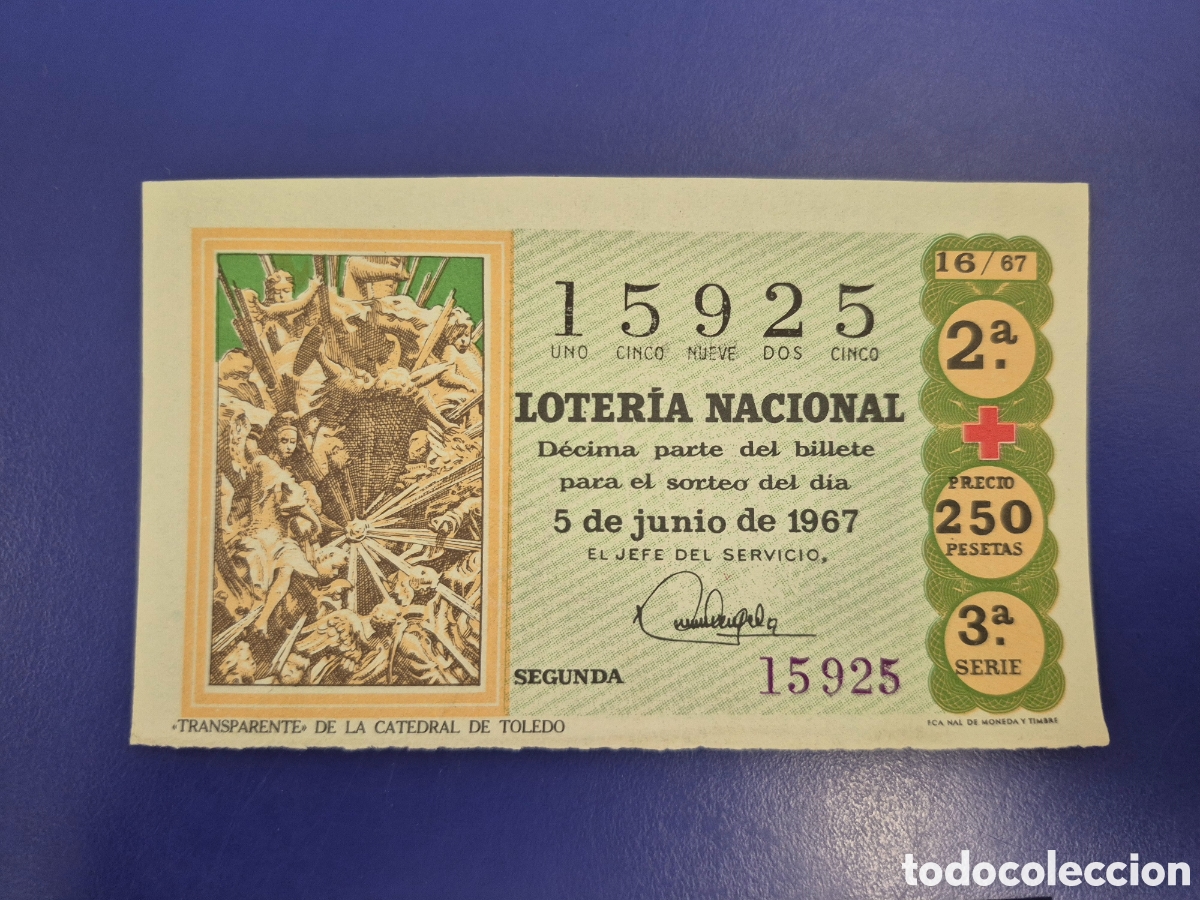 Loter&iacute;a nacional: LOTERIA NACIONAL SORTEO 16 DE 1967 CRUZ ROJA SERIE 3