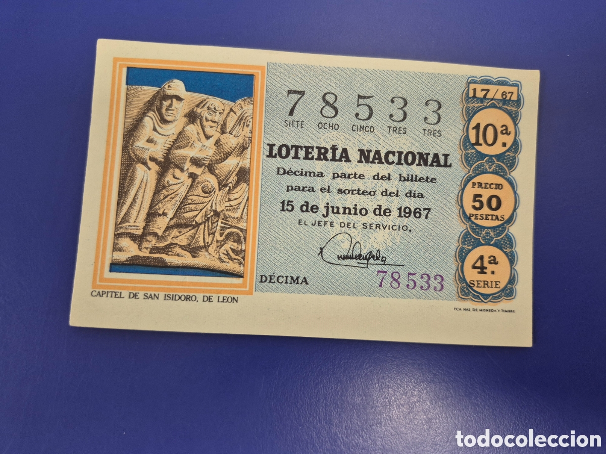 Loter&iacute;a nacional: LOTERIA NACIONAL SORTEO 17 DE 1967 SERIE 4