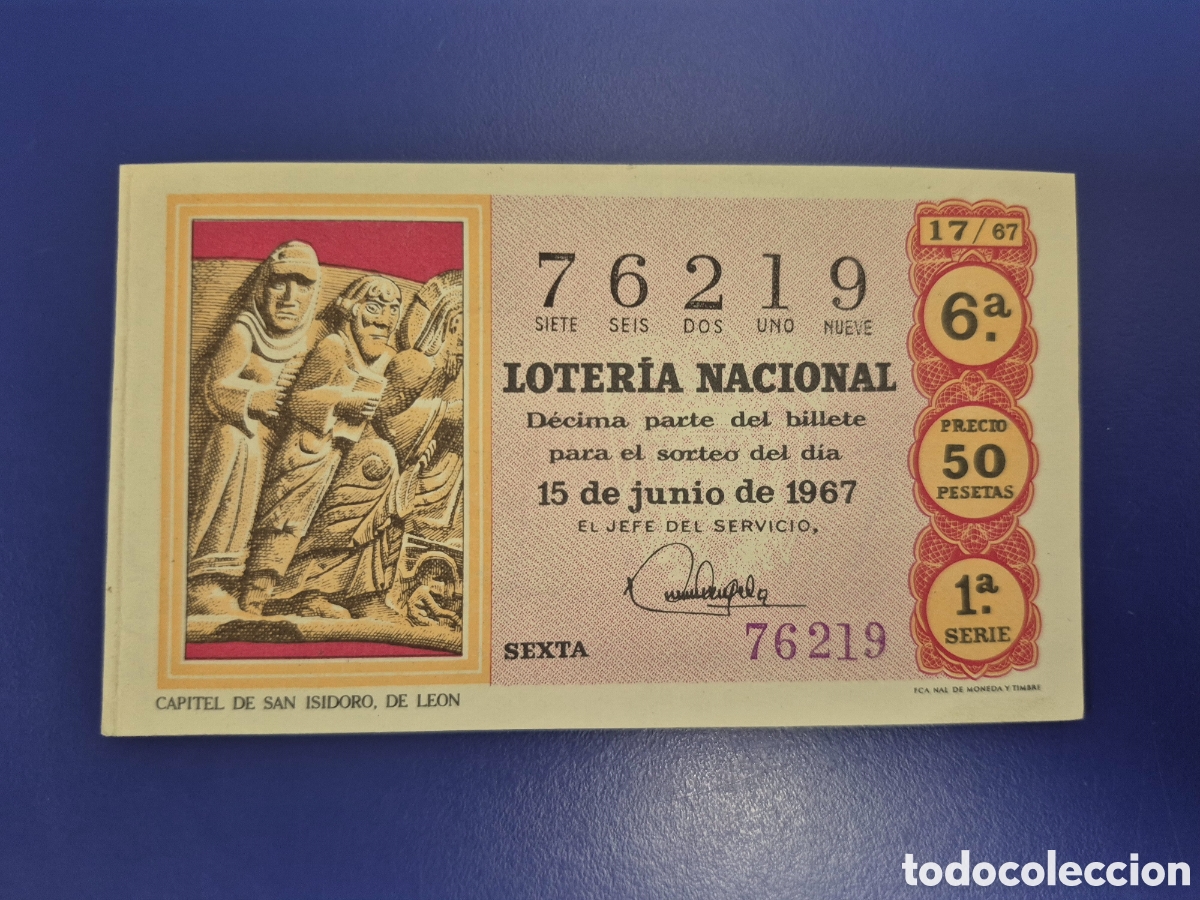 Loterie Nationale: LOTERIA NACIONAL SORTEO 17 DE 1967 SERIE 1