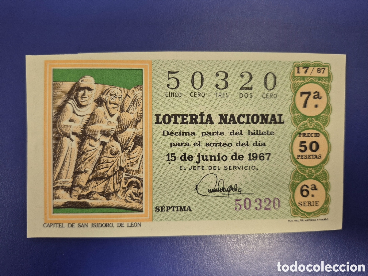 Loterie Nationale: LOTERIA NACIONAL SORTEO 17 DE 1967 SERIE 6