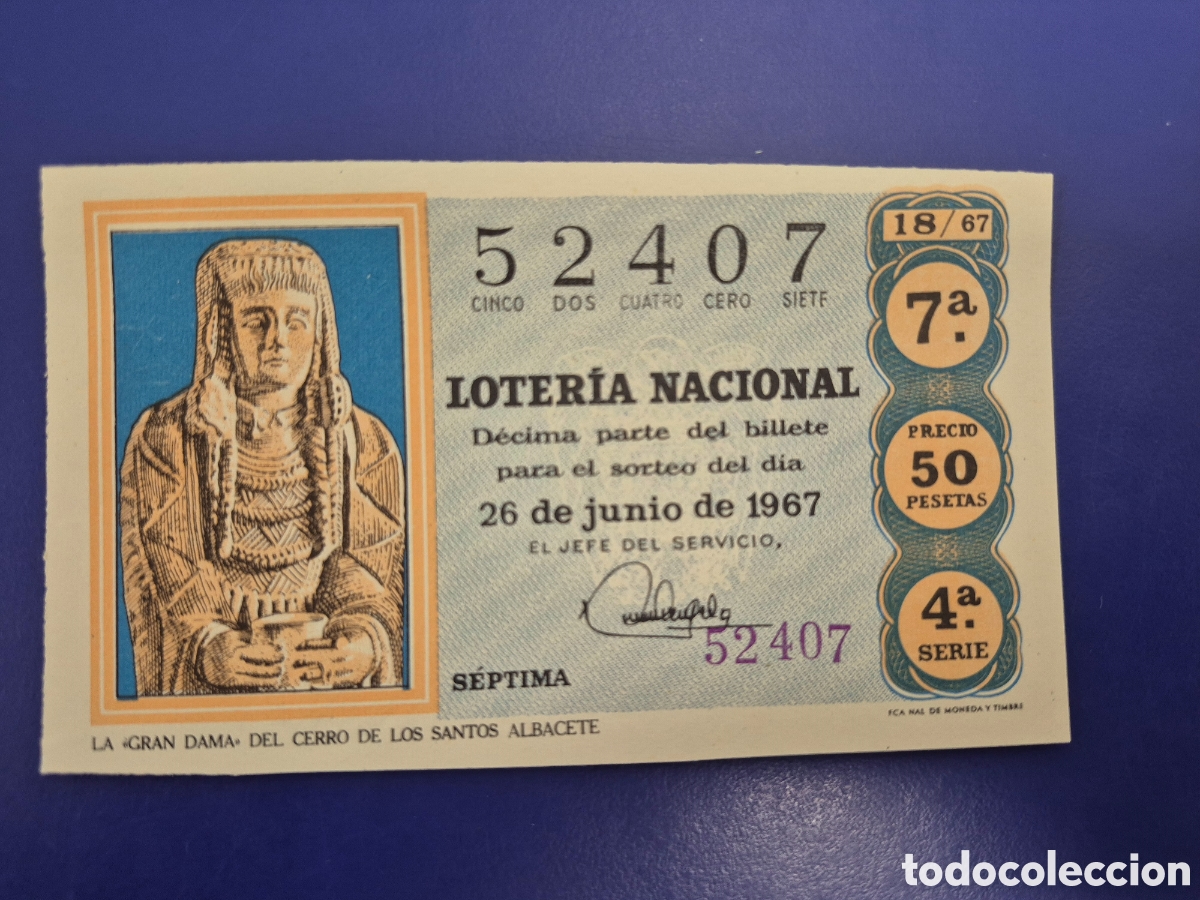 Loter&iacute;a nacional: LOTERIA NACIONAL SORTEO 18 DE 1967 SERIE 4