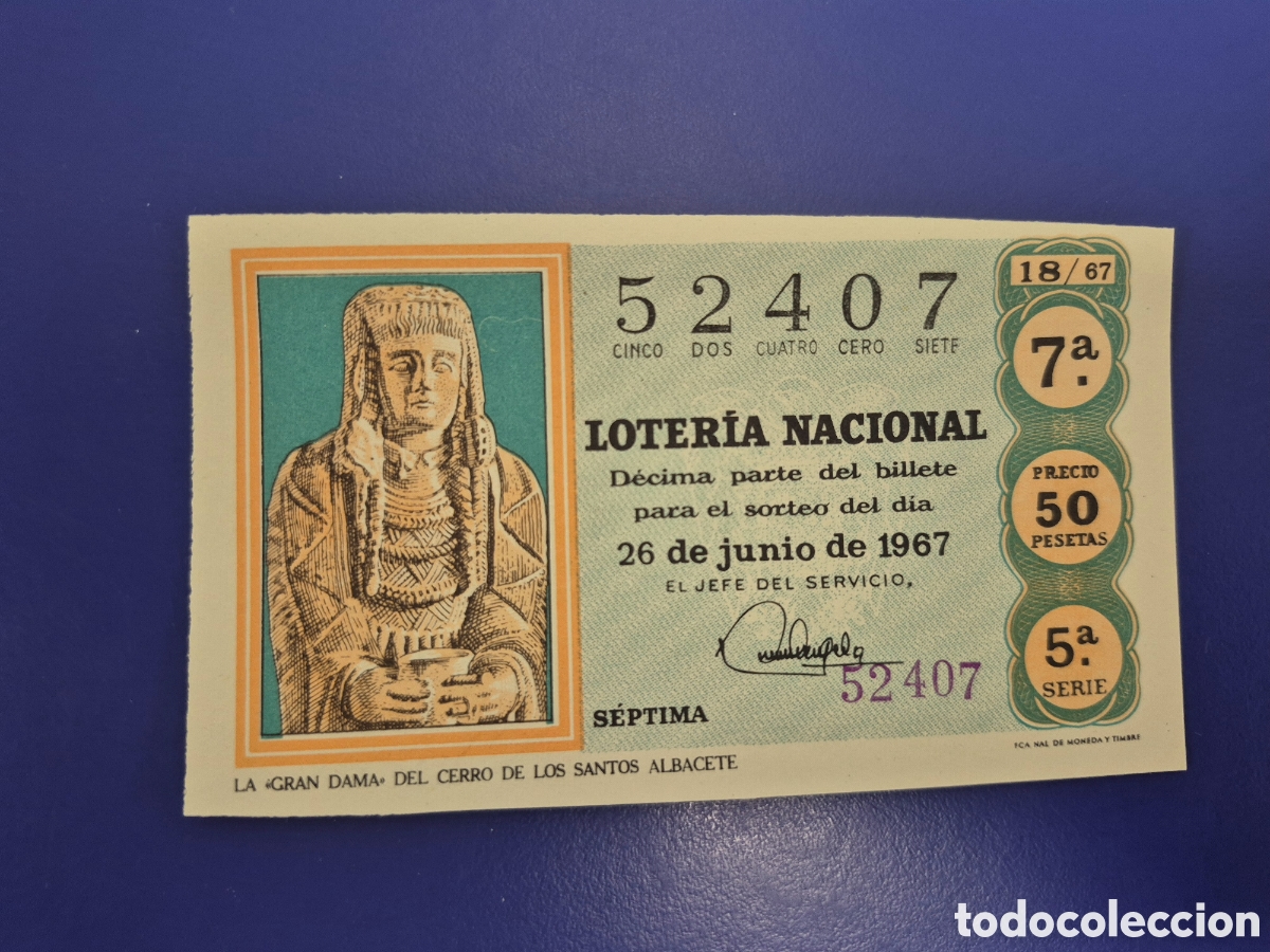 Loter&iacute;a nacional: LOTERIA NACIONAL SORTEO 18 DE 1967 SERIE 5