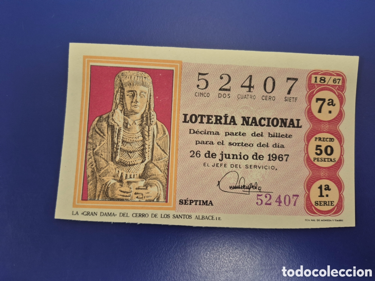 Loter&iacute;a nacional: LOTERIA NACIONAL SORTEO 18 DE 1967 SERIE 1