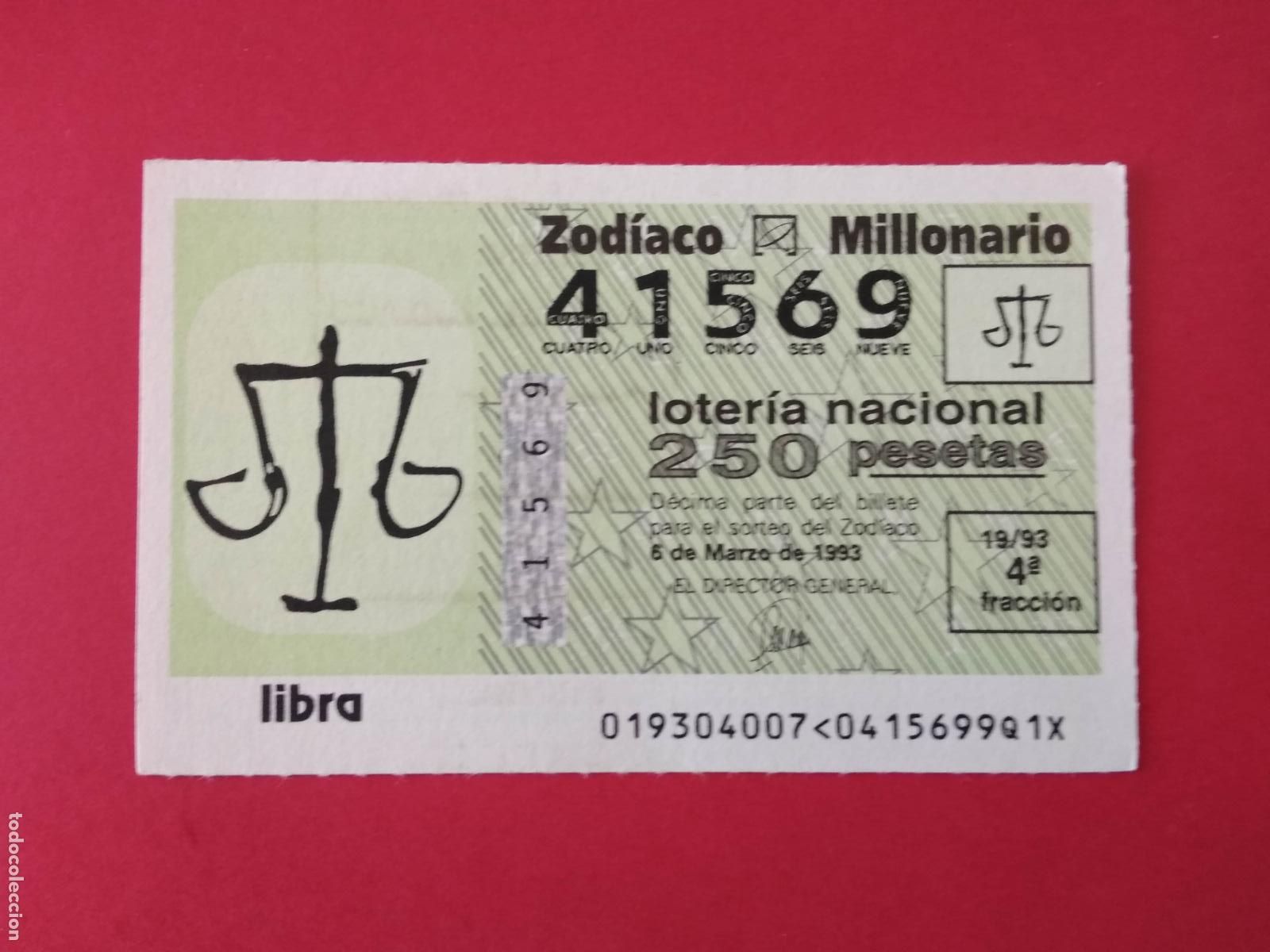Loterie Nationale: DECIMO DE LOTERIA NACIONAL A&Ntilde;O 1993 SORTEO DEL ZODIACO N&ordm; 19 LIBRA