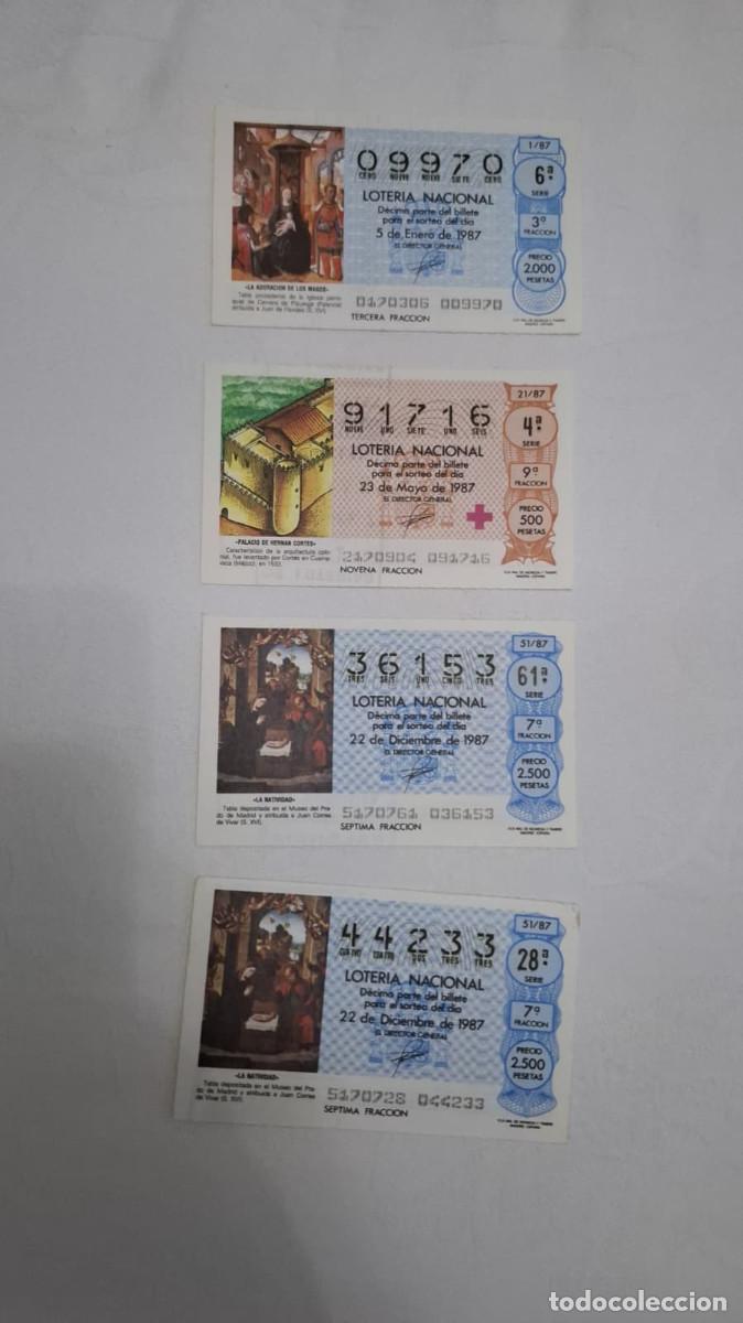 Loter&iacute;a nacional: Cuatro billetes de loter&iacute;a del a&ntilde;o 1987