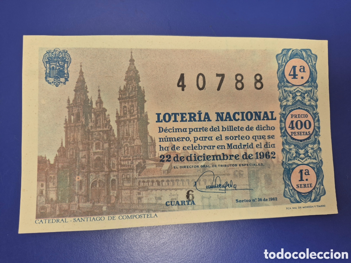 Loter&iacute;a nacional: LOTERIA NACIONAL SORTEO 36 DE 1962 NAVIDAD SERIE 1