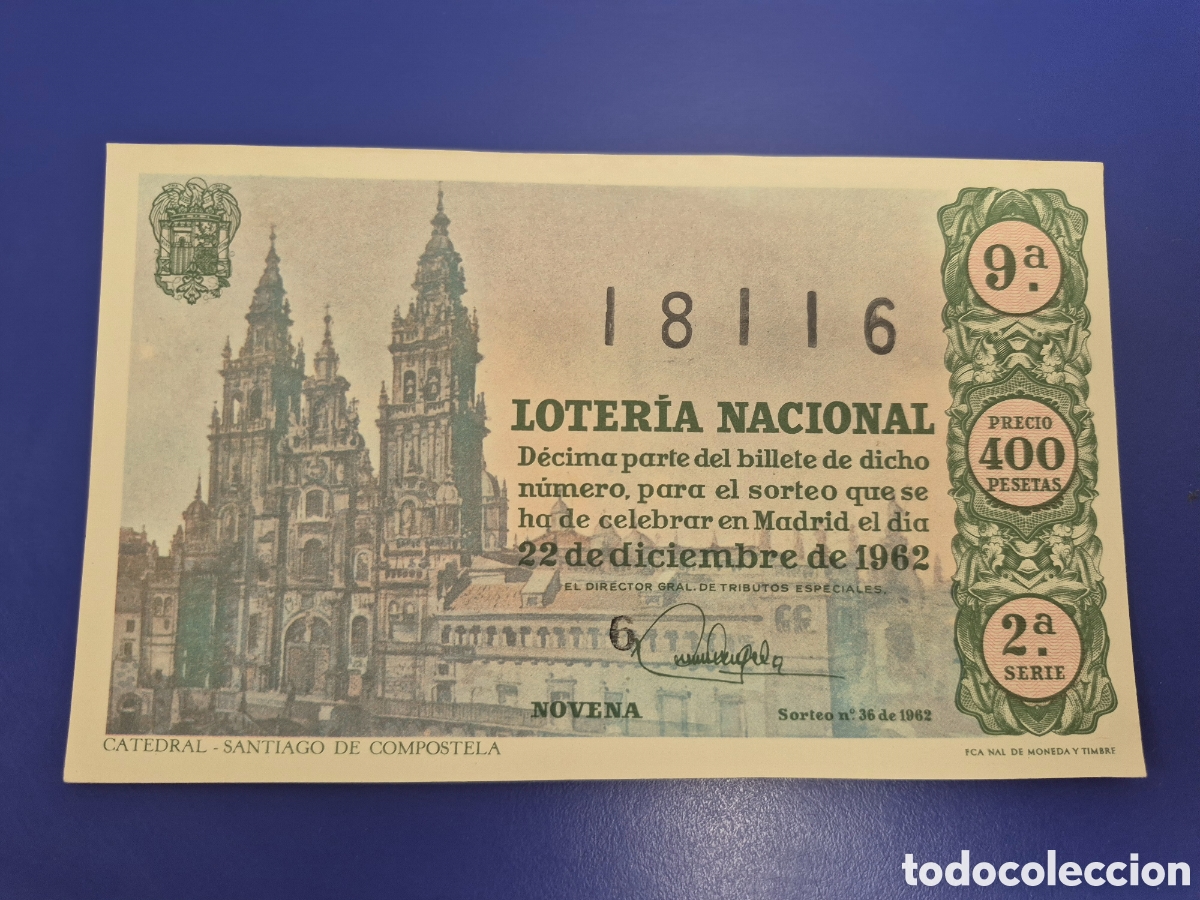 Loter&iacute;a nacional: LOTERIA NACIONAL SORTEO 36 DE 1962 NAVIDAD SERIE 5