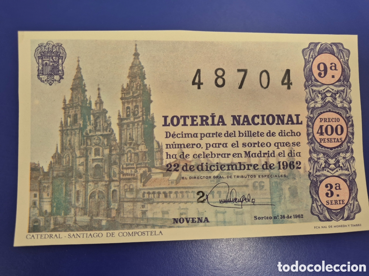 Loter&iacute;a nacional: LOTERIA NACIONAL SORTEO 36 DE 1962 NAVIDAD SERIE 3
